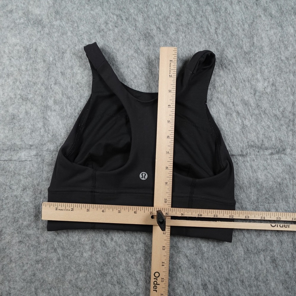 Lululemon Bra Womens 6 Black Wunder Train Long Line Medium C/D Racerback Running - Picture 4 of 6